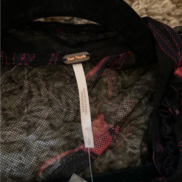 Free People Sheer Floral Banded Waist Top - Picture 5 of 6